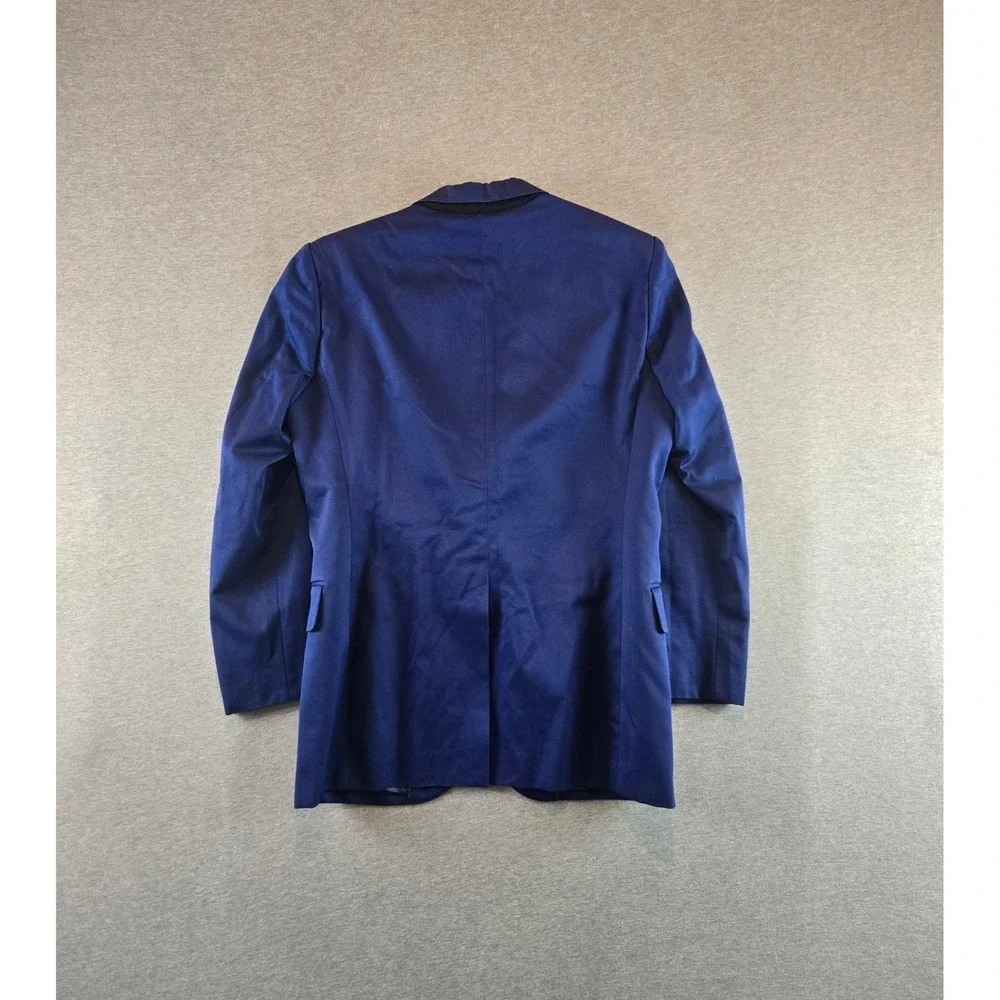 Roberto‎ Cavalli Blazer Mens Size 50 Navy Blue Cotton 2-Button Made in Italy